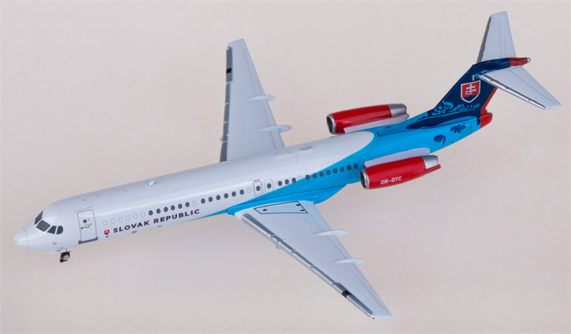 JC Wings Slovakia Government Flying Service for Fokker 100 OM-BYC 1:400 Airplane Pre-built  Airliner Model Display