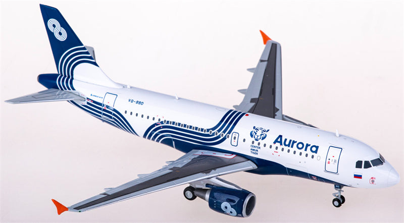 JC Wings Aurora for Airbus A319 VQ-BBD 1:200 Airplane Pre-built Airliner Model Display