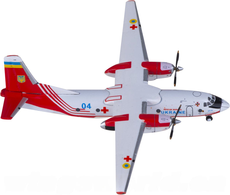 JC Wings Ukrainian Air Force for Antonov An-26 04 1:400 Airplane Pre-built Airliner Model Display