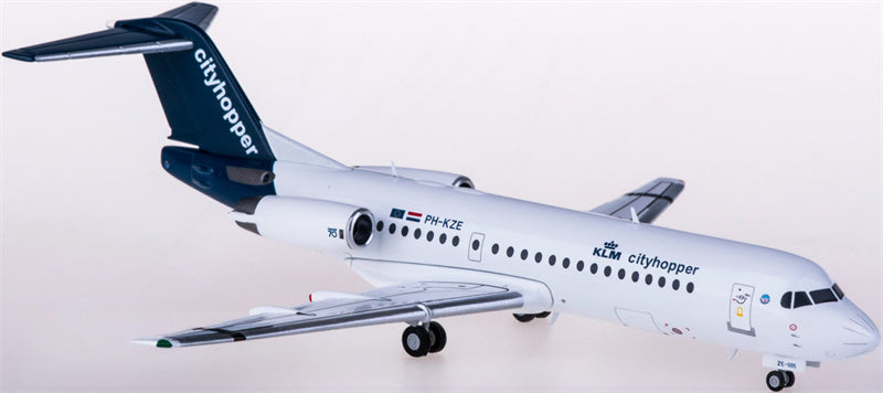 Herpa KLM for Fokker 70 PH-KZE 1:200 Aircraft Pre-built  Airliner Model Display