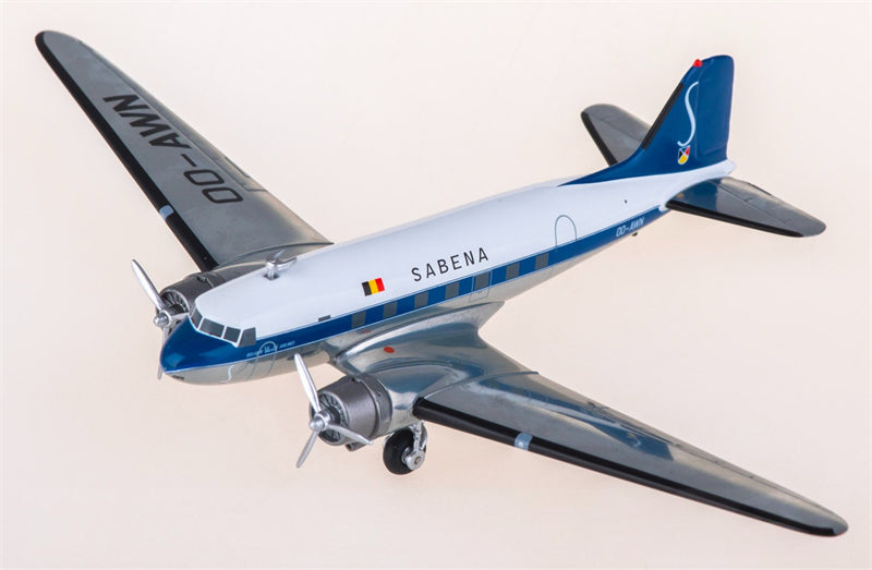 Herpa Sabena for Douglas DC-3 OO-AWN 1:200 Airplane Pre-built  Airliner Model Display