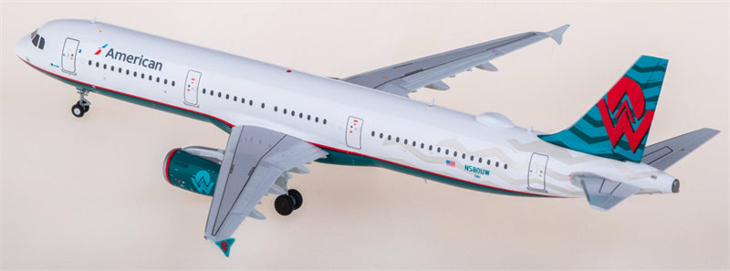 Geminijets American Airlines for Airbus A321 N580UW 1:200 Airplane Pre-built Airliner Model Display