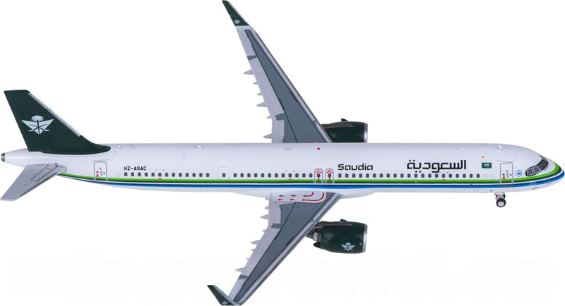 Panda Model Saudia Airlines for Airbus A321neo HZ-ASAC 1:400 Airplane Pre-built Airliner Model Display