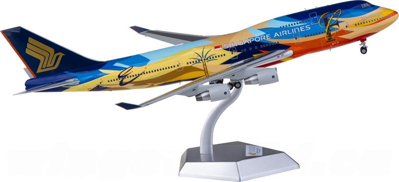 SQ Wings Singapore Airlines for Boeing 747-400 9V-SPL 1:200 Airplane Pre-built Airliner Model Display