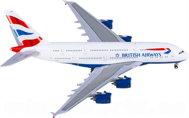 Geminijets British Airways for Airbus A380 G-XLEE 1:400 Airplane Pre-built  Airliner Model Display