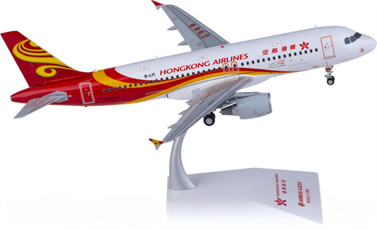 JC Wings Hong Kong Airlines for Airbus A320 B-LPI 1:200 Airplane Pre-built Airliner Model Display