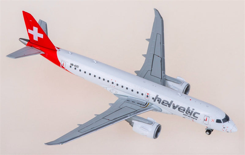 Geminijets Helvetic for Embraer ERJ-190E2 HB-AZC 1:400 Airplane Pre-built  Airliner Model Display