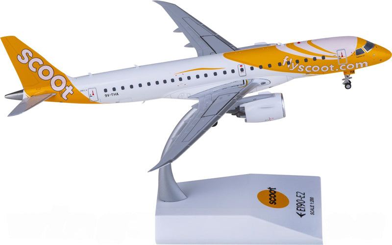 JC Wings Scoot for Embraer ERJ-190E2 9V-THA 1:200 Airplane Pre-built Airliner Model Display