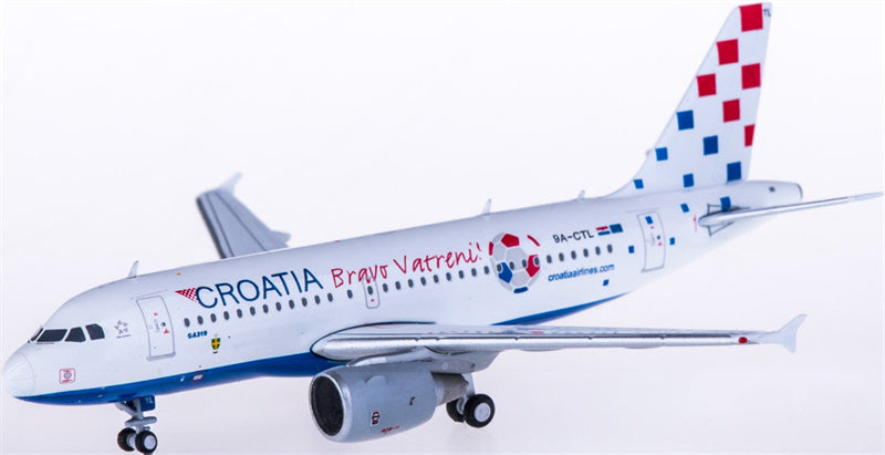 JC Wings Croatia Airlines for Airbus A319 9A-CTL Bravo Vatreni 1:400 Airplane Pre-built  Airliner Model Display