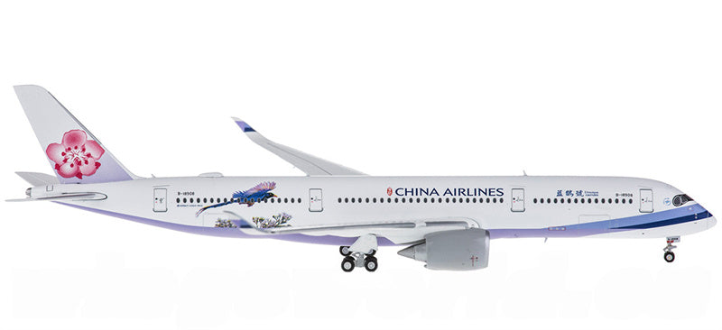 JC Wings China Airlines for Airbus A350-900 B-18908 Urocissa Caerulea 1:400 Airplane Pre-built  Airliner Model Display