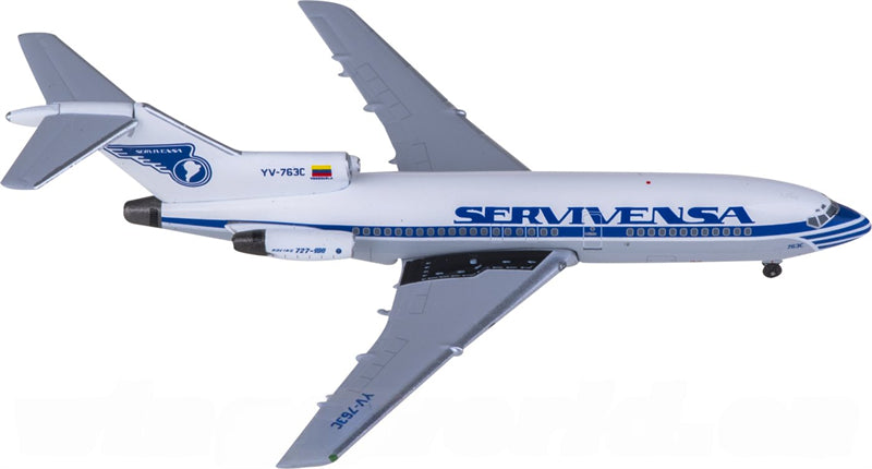 AeroClassics Servivensa for Boeing 727-100 YV-763C 1:400 Airplane Pre-built Airliner Model Display