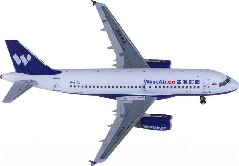 NG Models West Air for Airbus A319 B-6420 1:400 Airplane Pre-built Airliner Model Display