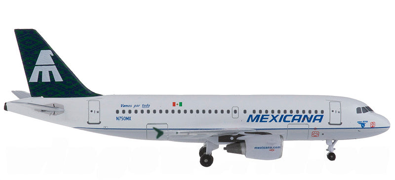 AeroClassics Mexicana for Airbus A319 N750MX 1:400 Airplane Pre-built  Airliner Model Display