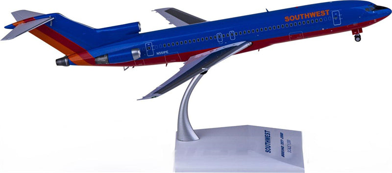 JC Wings Southwest Airlines for Boeing 727-200 N551PE 1:200 Airplane Pre-built Airliner Model Display