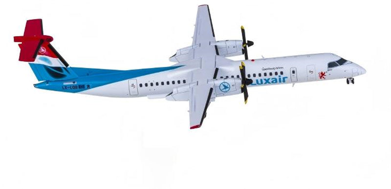 JC Wings Luxair for Bombardier for Dash 8 Q400 LX-LQB 1:200 Aircraft Pre-built  Airliner Model Display