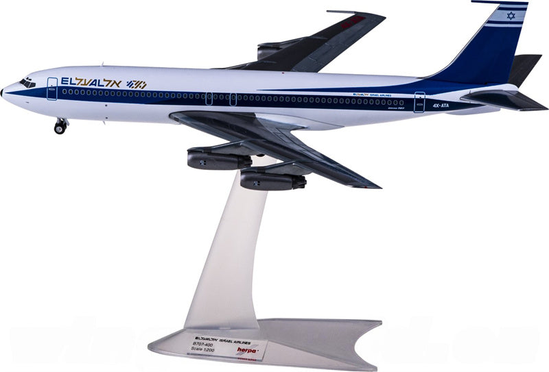 Herpa El Al for Boeing 707-400 4X-ATA 1:200 Aircraft Pre-built  Airliner Model Display