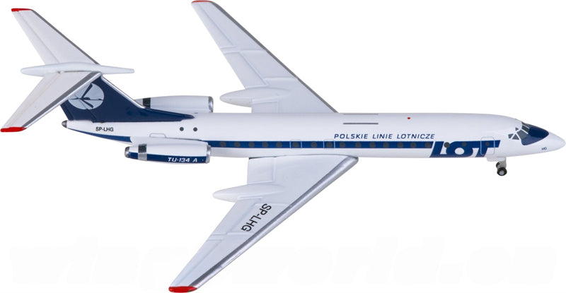 Herpa LOT for Tupolev TU-134A SP-LHG 1:500 Airplane Pre-built Airliner Model Display