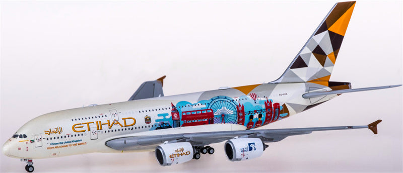 JC Wings Etihad Airways for Airbus A380 A6-APC Choose the United Kingdom 1:400 Airplane Pre-built  Airliner Model Display