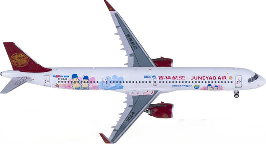 C Model Juneyao Airlines for Airbus A321neo B-324C 1:400 Aircraft Pre-built Model