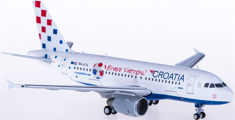JC Wings Croatia Airlines for Airbus A319 9A-CTL Bravo Vatreni 1:400 Airplane Pre-built  Airliner Model Display