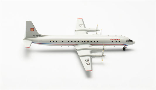 Herpa Rossiya Special Flight Detachment for Ilyushin Il-18 RA-75454 1:200 Airplane Pre-built  Airliner Model Display