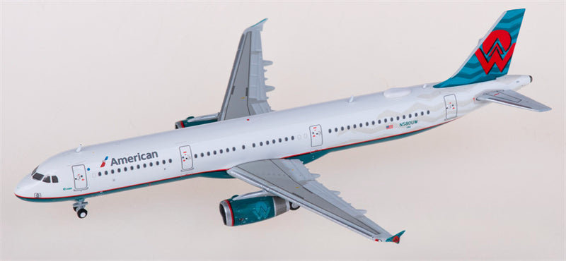 Geminijets American Airlines for Airbus A321 N580UW 1:400 Airplane Pre-built Airliner Model Display