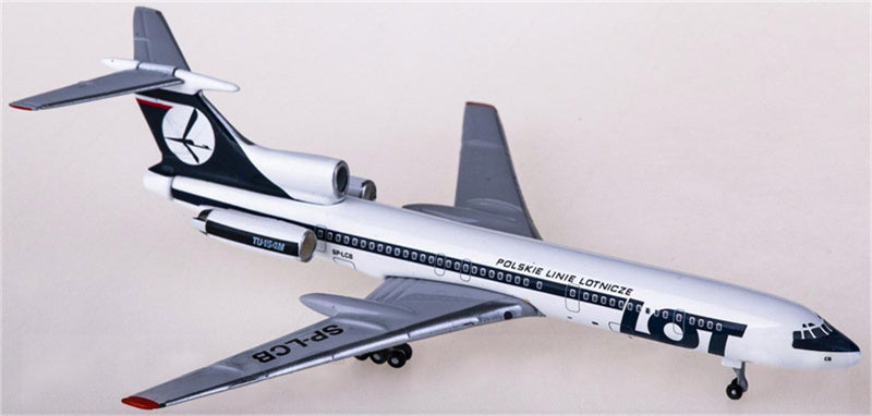 AeroClassics LOT for Tupolev Tu-154 SP-LCB 1:400 Airplane Pre-built  Airliner Model Display