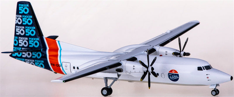 JC Wings Fokker 50 PH-OSI 1:200 Airplane Pre-built  Airliner Model Display