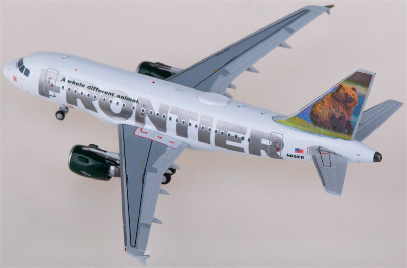 NG Models Frontier Airlines for Airbus A318 N801FR 1:400 Airplane Pre-built  Airliner Model Display