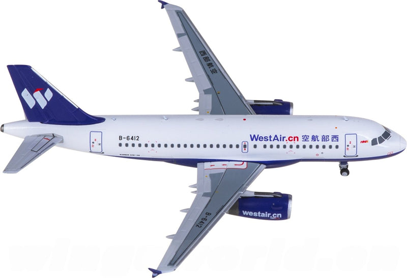 NG Models West Air for Airbus A319 B-6412 1:400 Airplane Pre-built  Airliner Model Display
