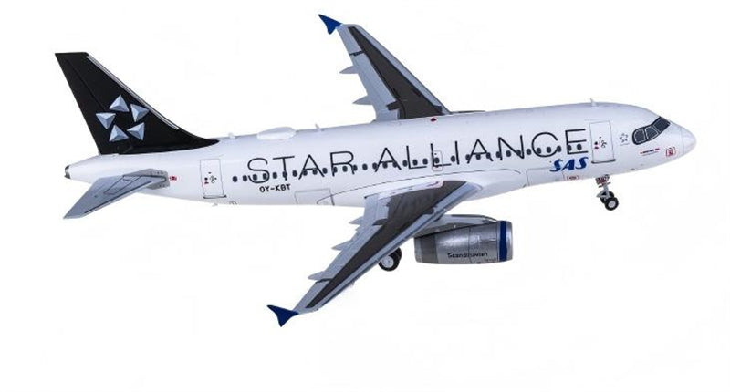 JC Wings Scandinavian Airlines for SAS for Airbus A319 OY-KBT Star Alliance 1:200 Aircraft Pre-built  Airliner Model Display