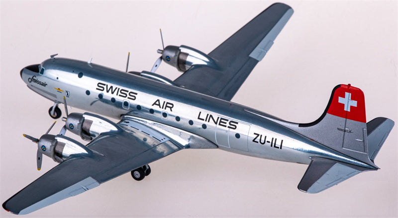Herpa Swissair for Douglas DC-4 ZU-ILI 1:200 Airplane Pre-built  Airliner Model Display