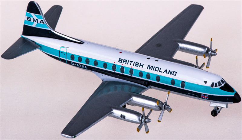 AeroClassics BMI for Vickers for Viscount 800 G-AZNA 1:400 Airplane Pre-built  Airliner Model Display