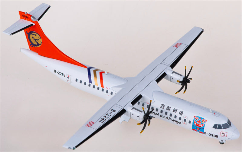 JC Wings TransAsia Airways for ATR-72-500 B-22811 1:200 Airplane Pre-built  Airliner Model Display