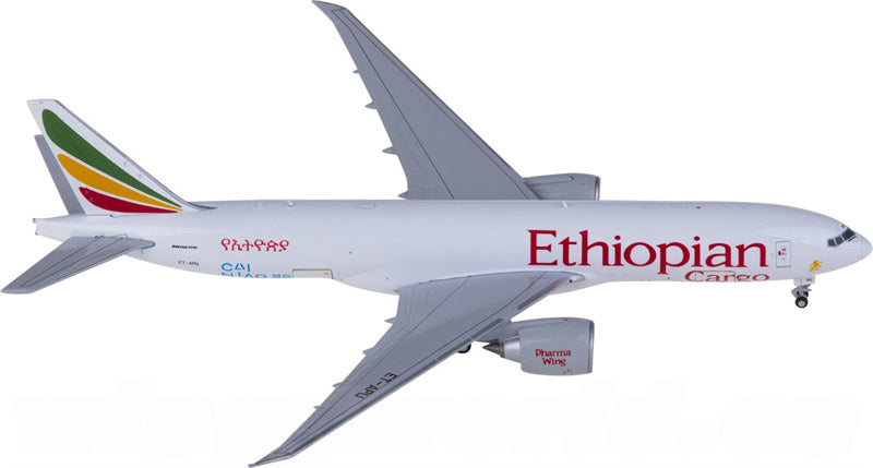 JC Wings Ethiopian Airlines for Boeing 777-200LRF ET-APU 1:400 Airplane Pre-built  Airliner Model Display