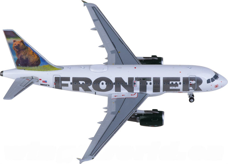 NG Models Frontier Airlines for Airbus A318 N801FR 1:400 Airplane Pre-built  Airliner Model Display