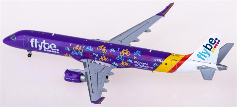 JC Wings Flybe for Embraer ERJ-190-200LR G-FBEJ 1:400 Airplane Pre-built  Airliner Model Display
