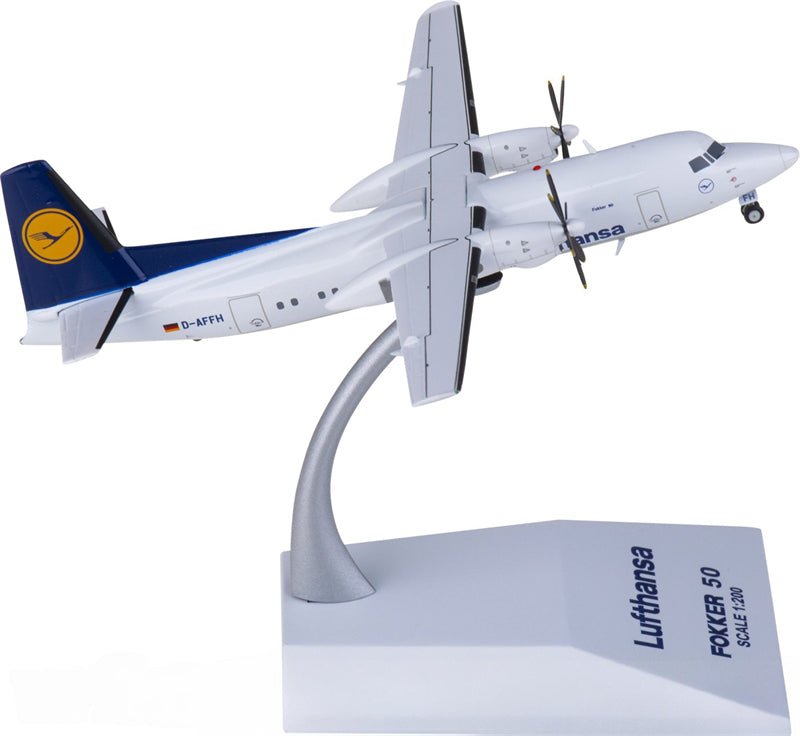 JC Wings Lufthansa for Fokker 50 D-AFFH 1:200 Airplane Pre-built Airliner Model Display