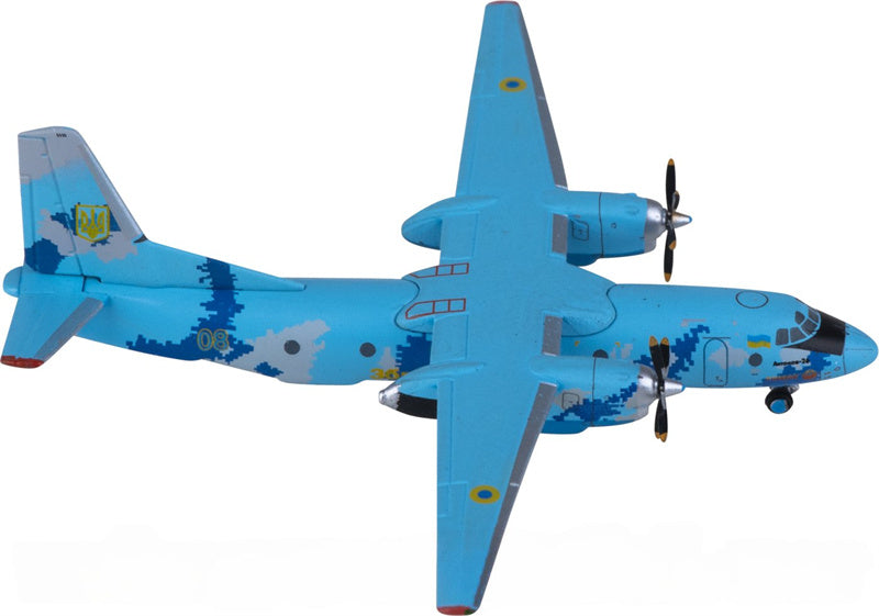 JC Wings Ukrainian Air Force for Antonov An-26 08 1:400 Airplane Pre-built  Airliner Model Display