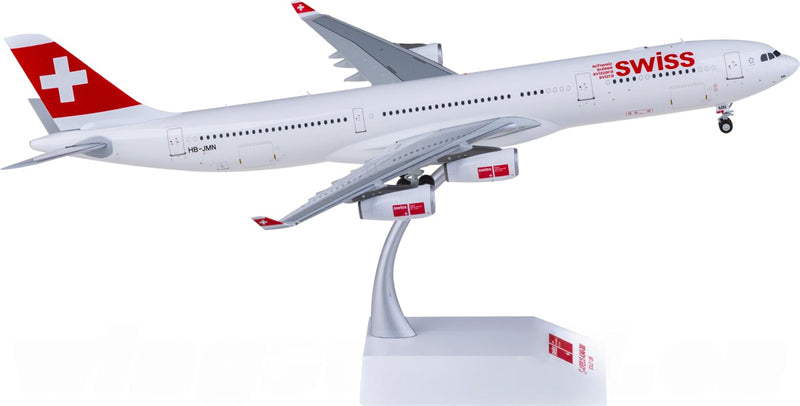 JC Wings Swiss for Airbus A340-300 HB-JMN 1:200 Airplane Pre-built Airliner Model Display