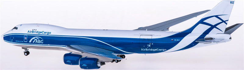 JC Wings AirBridgeCargo for Boeing 747-8F VQ-BGZ 1:400 Airplane Pre-built  Airliner Model Display