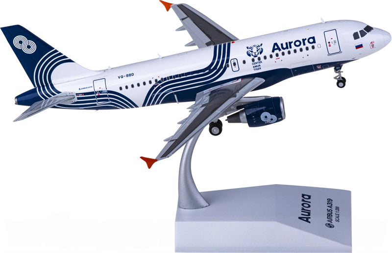 JC Wings Aurora for Airbus A319 VQ-BBD 1:200 Airplane Pre-built Airliner Model Display