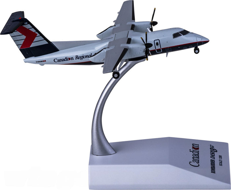 JC Wings Canadian Regional Airlines for Bombardier for Dash 8-100 C-GAAM 1:200 Airplane Pre-built  Airliner Model Display