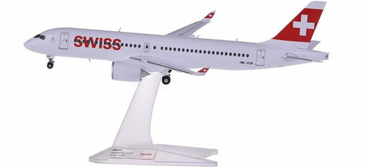 Herpa Swiss for Bombardier CS300 HB-JCB 1:200 Airplan Pre-built  Airliner Model Display