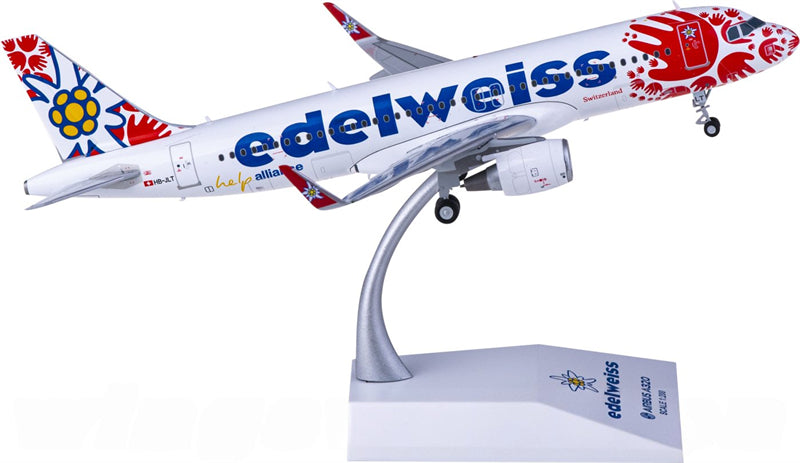JC Wings Edelweiss Air for Airbus A320 HB-JLT 1:200 Airplane Pre-built Airliner Model Display