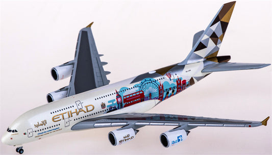 Herpa Etihad Airways for Airbus A380 A6-APE Choose the United Kingdom 1:500 Airplane Pre-built  Airliner Model Display