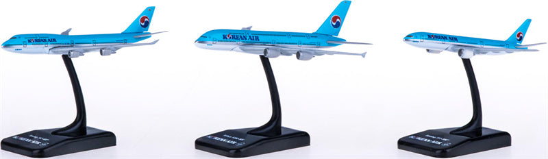 Hogan Korean Air for Boeing 747-400 for Boeing 777-200 for Airbus A380 3PCS a set 1:1000 Airplane Pre-built  Airliner Model Display