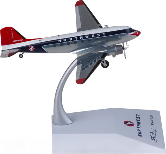 JC Wings Northwest Airlines for Douglas DC-3 N39544 1:200 Airplane Pre-built Airliner Model Display