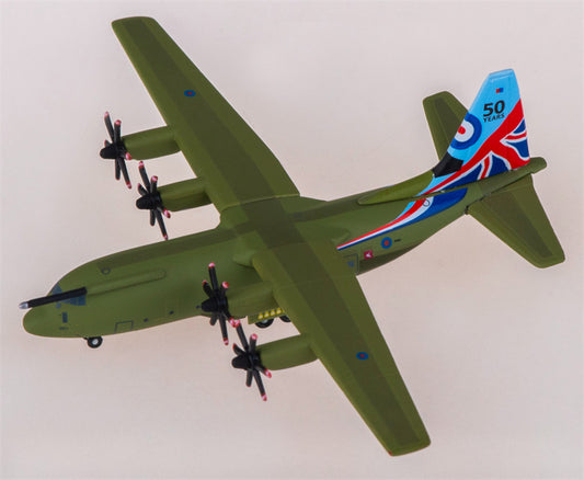 Herpa RAF for Lockheed C-130J for Super Hercules ZH883 1:500 Airplane Pre-built Airliner Model Display