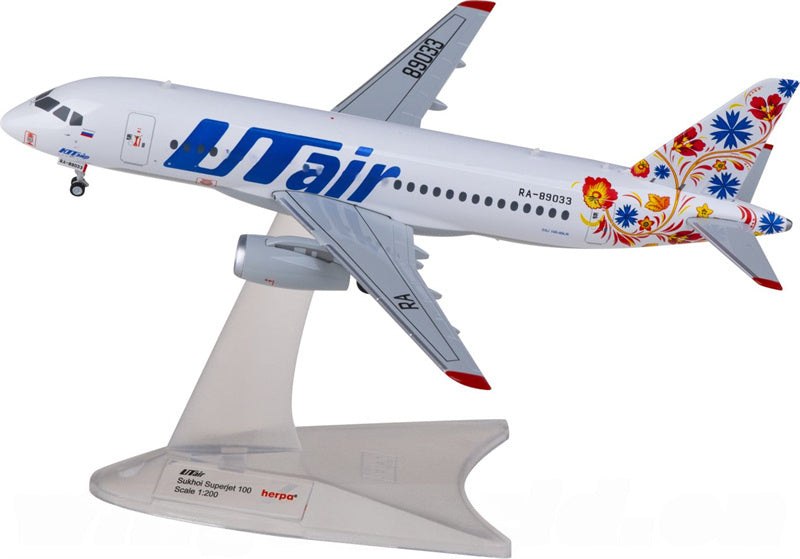 Herpa UTair for Sukhoi Superjet 100 RA-89033 1:200 Airplane Pre-built  Airliner Model Display